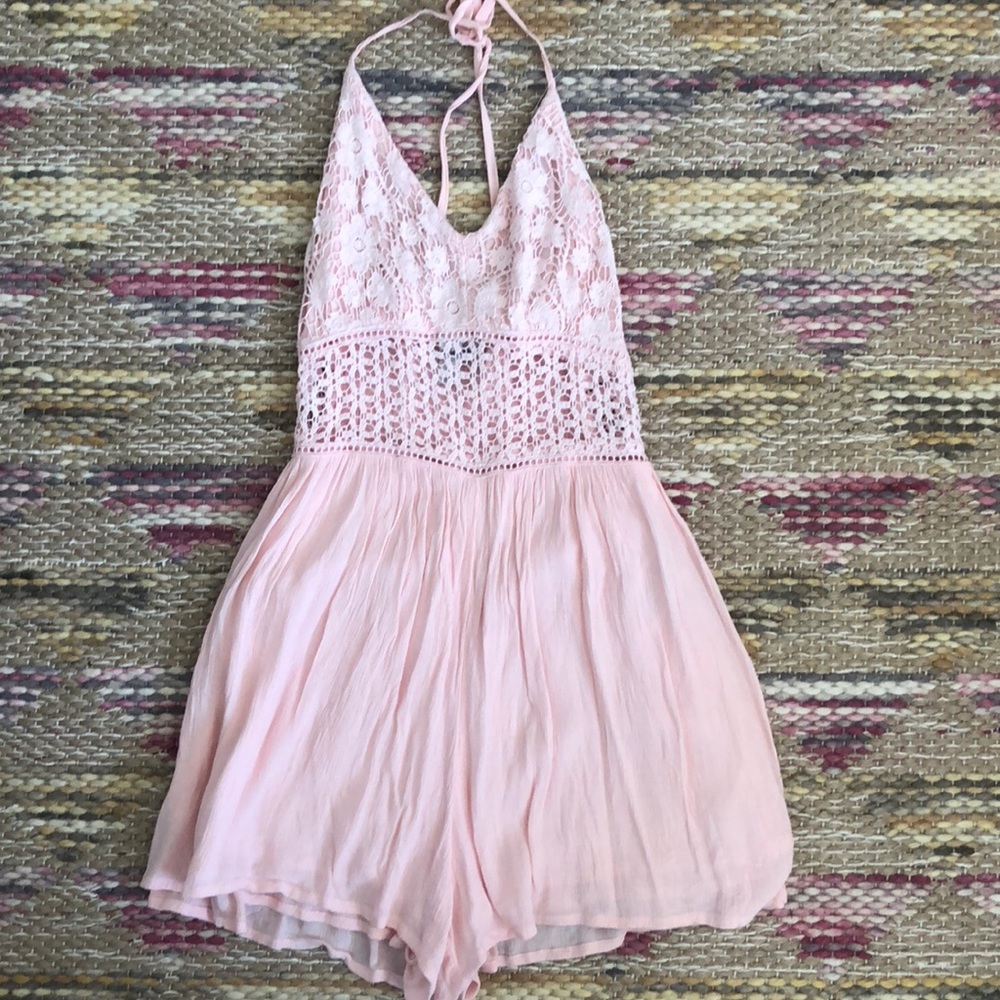 Hot pink Abercrombie romper size S